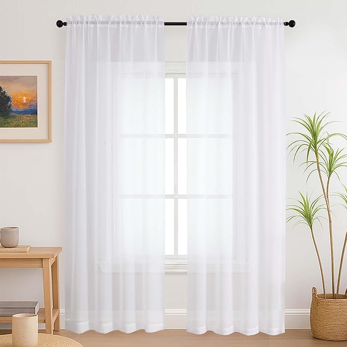 sheer white light curtain
